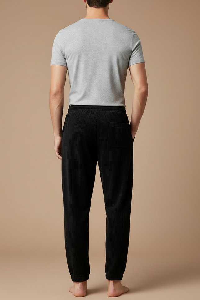 Pantalon Velours Homme Taille Réglable - Noir Cordé - vue 2