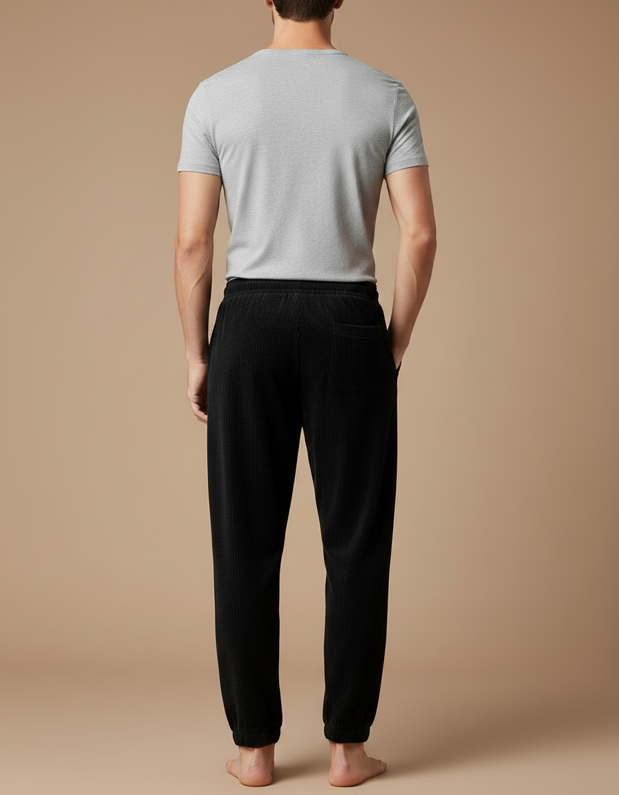 Pantalon Velours Homme Taille Réglable - Noir Cordé - vue 2