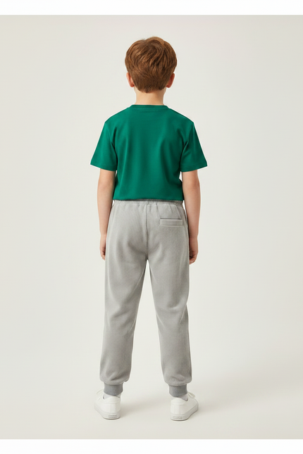 Pantalon Velours Côtelé Gris Confortable Enfant - Cordé - vue 2