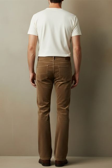 Pantalon Velours Bootcut Homme - Camel Cordé - vue 2