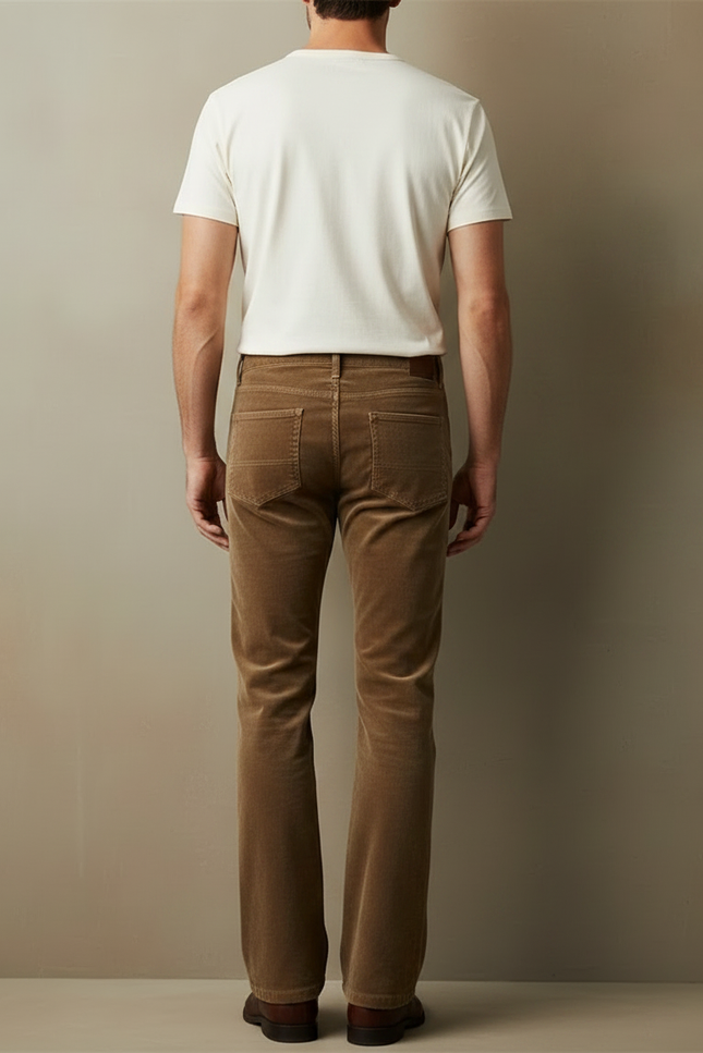 Pantalon Velours Bootcut Homme - Camel Cordé - vue 2