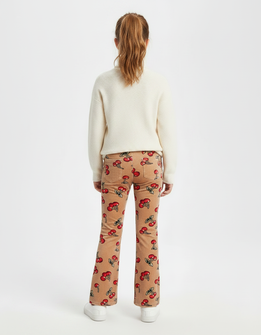 Pantalon Flare Velours Cotelé - Imprimé Cordé - vue 2