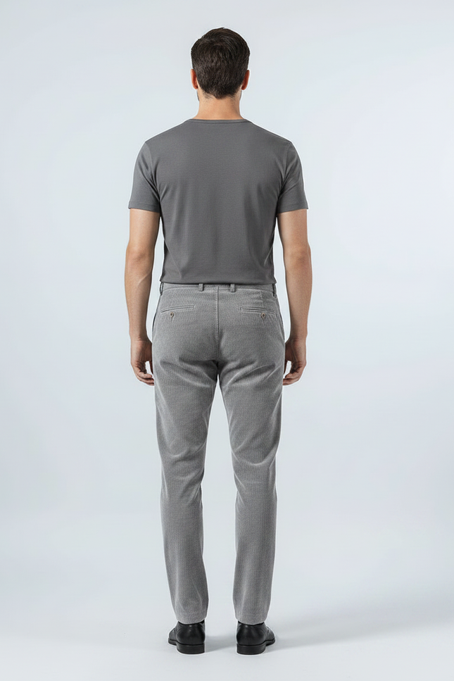 Pantalon Velours Elasthanne Homme - Gris Cordé - vue 2