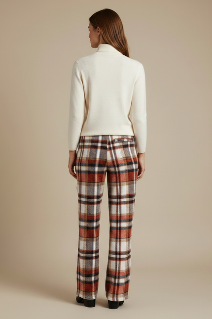 Pantalon Velours Plaid Flannel Chaud Épais Femme - Multicolore Molleton - vue 2