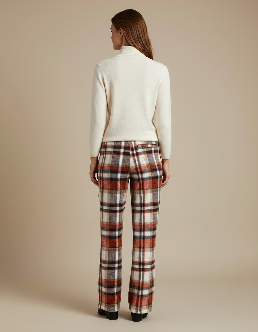Pantalon Velours Plaid Flannel Chaud Épais Femme - Multicolore Molleton - vue 2