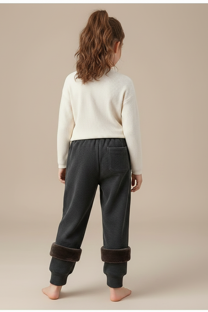 Pantalon Velours Côtelé Ample Gris Doublé Enfant - Cordé - vue 2
