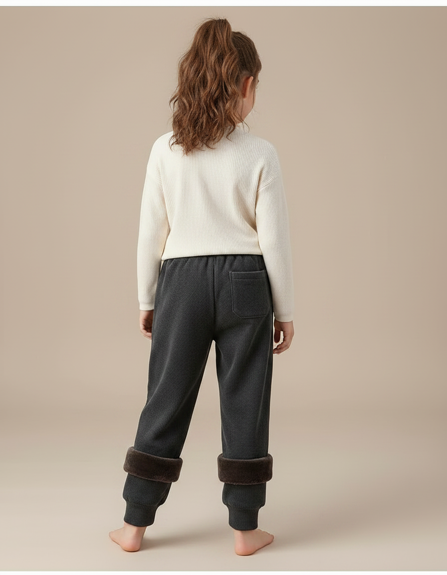 Pantalon Velours Côtelé Ample Gris Doublé Enfant - Cordé - vue 2