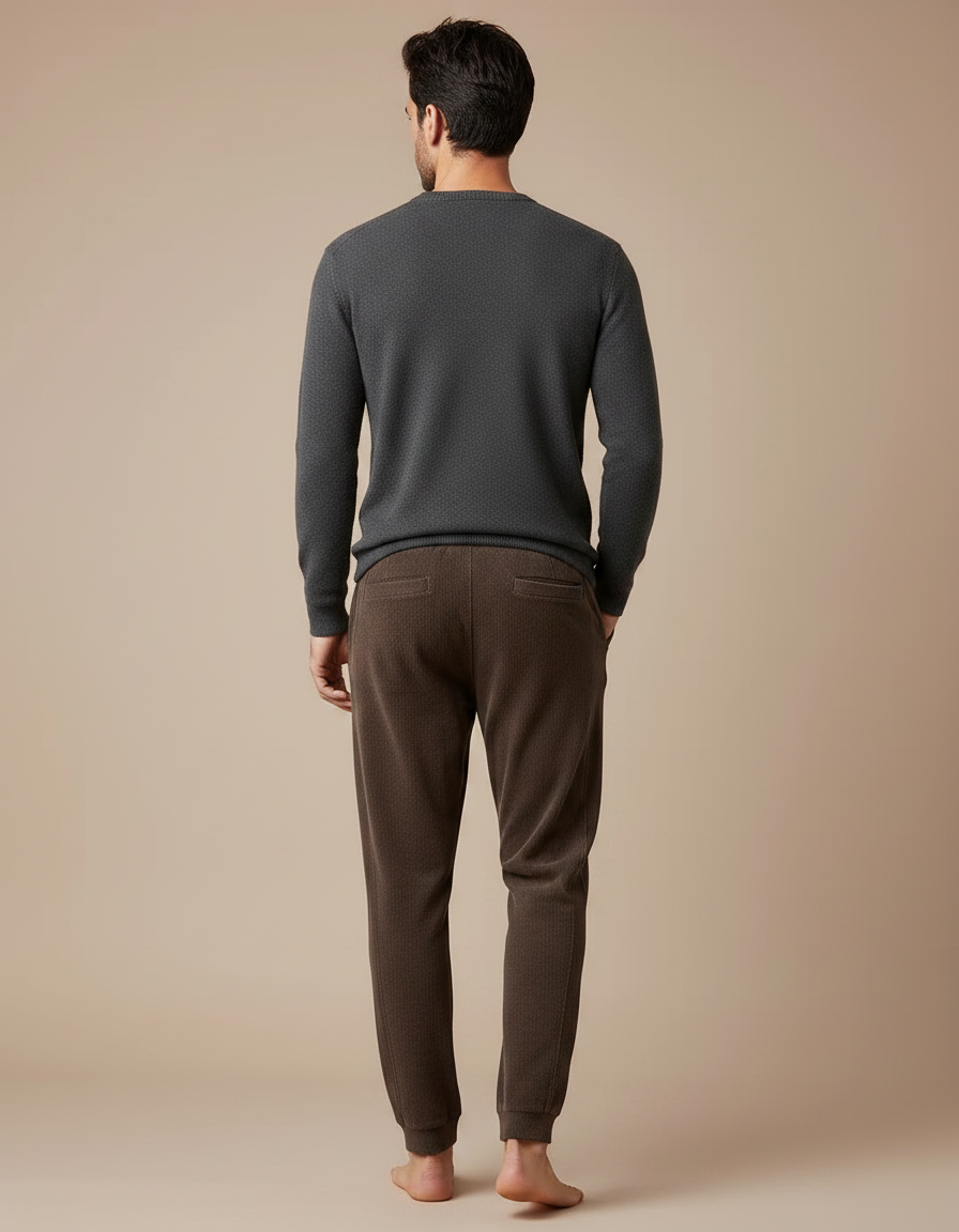 Pantalon Velours Marron Côtelé Homme Sportif Confortable - Cordé - vue 2