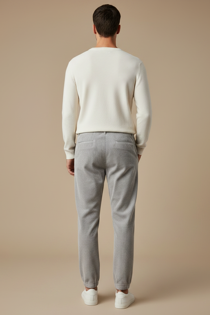 Pantalon Velours Gris Côtelé Jogger Décontracté Homme - Cordé - vue 2