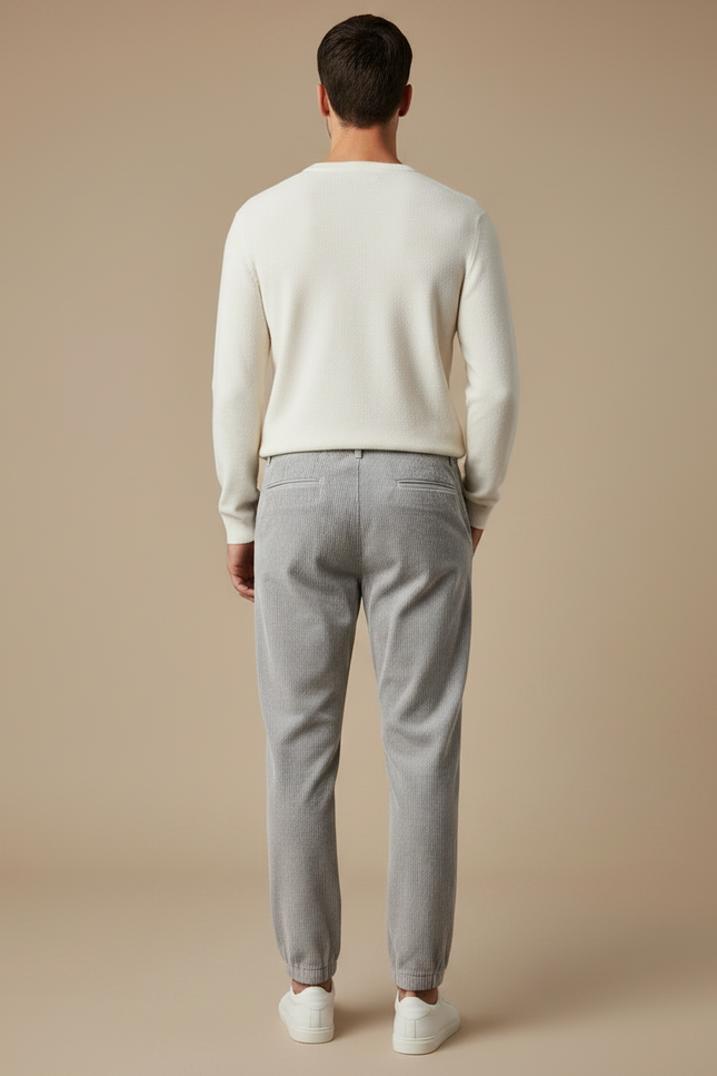 Pantalon Velours Gris Côtelé Jogger Décontracté Homme - Cordé - vue 2
