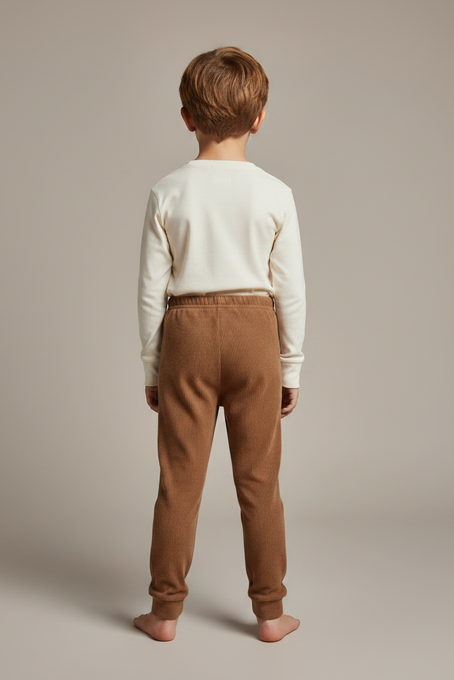Pantalon Velours Côtelé Marron Enfant Confortable Doux - Cordé - vue 2
