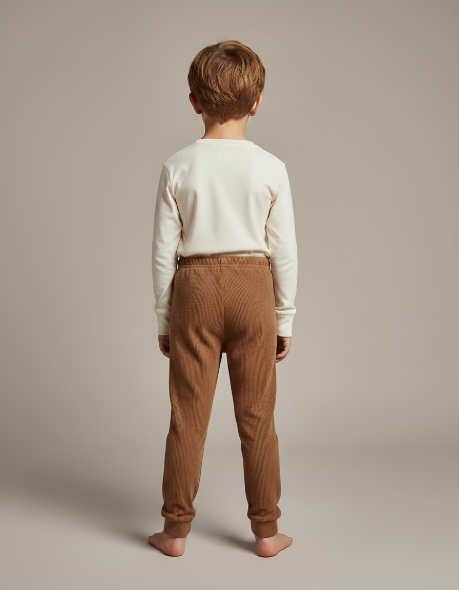Pantalon Velours Côtelé Marron Enfant Confortable Doux - Cordé - vue 2