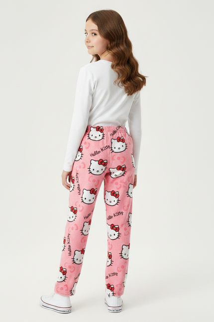 Pantalon Velours Rose Hello Kitty Doux Décontracté Enfant - vue 2