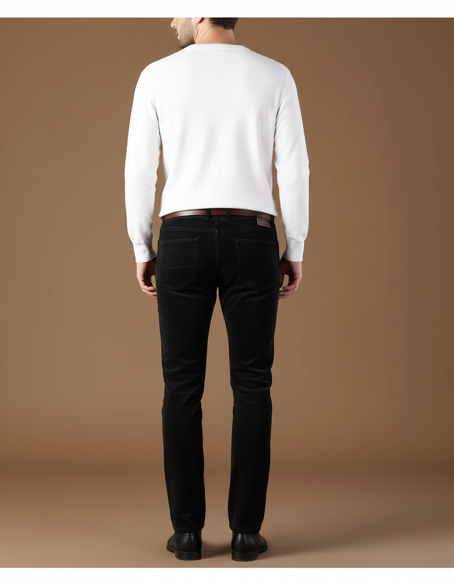 Pantalon Velours Homme 5 Poches - Noir - vue 2