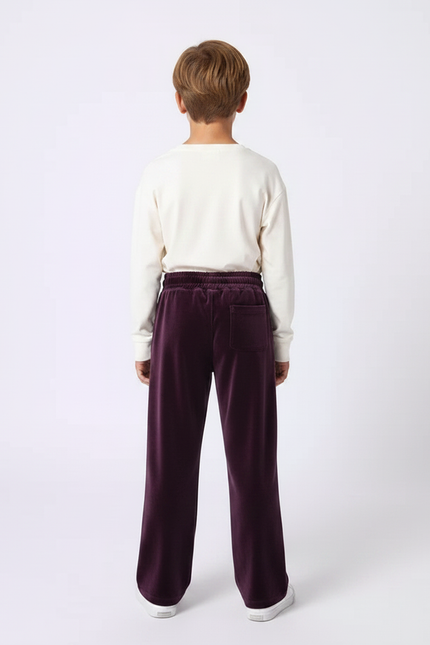 Pantalon Velours Violet Ample Décontracté Enfant Hiver - vue 2