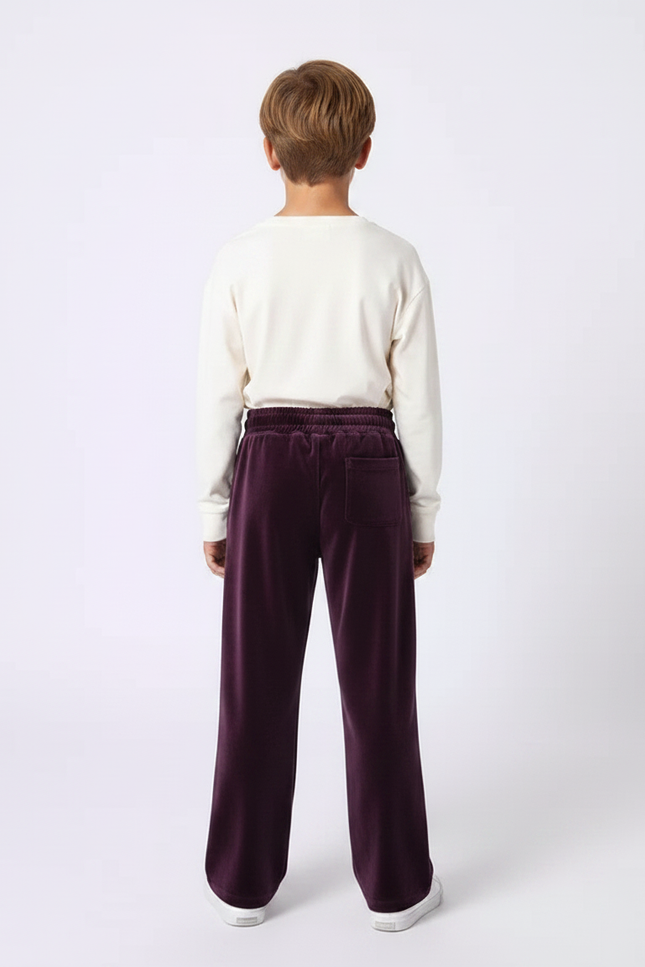 Pantalon Velours Violet Ample Décontracté Enfant Hiver - vue 2