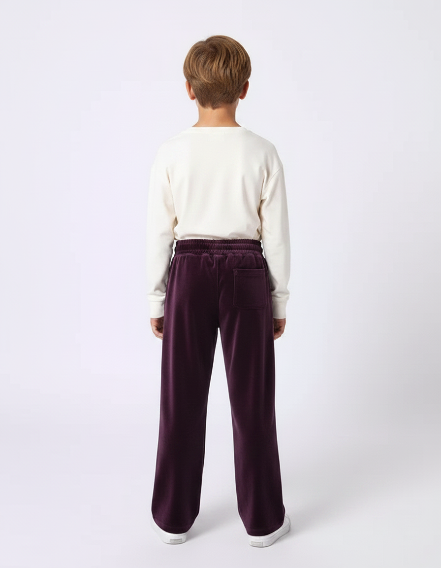 Pantalon Velours Violet Ample Décontracté Enfant Hiver - vue 2