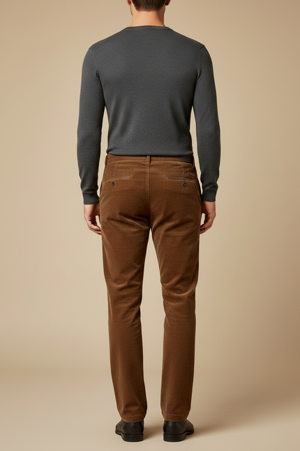 Pantalon Velours Homme Marron Droit - Cordé - vue 2