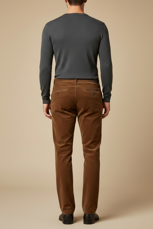 Pantalon Velours Homme Marron Droit - Cordé - vue 2