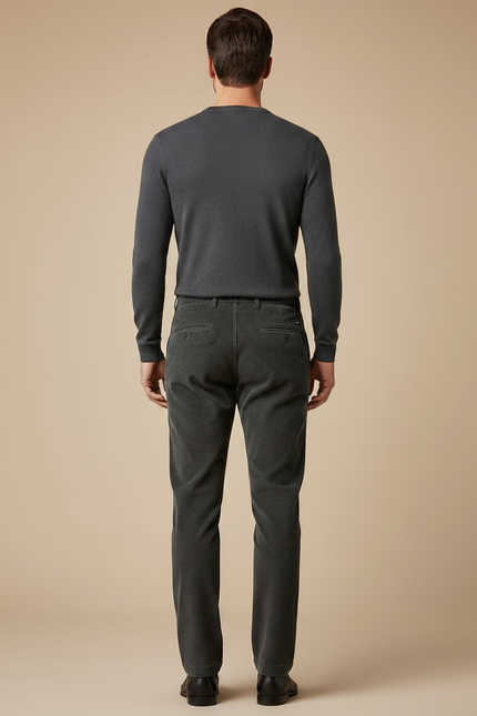 Pantalon Velours Côtelé Droit Homme Décontracté Gris - Cordé - vue 2