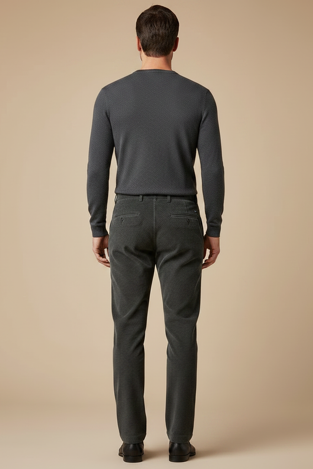 Pantalon Velours Côtelé Droit Homme Décontracté Gris - Cordé - vue 2