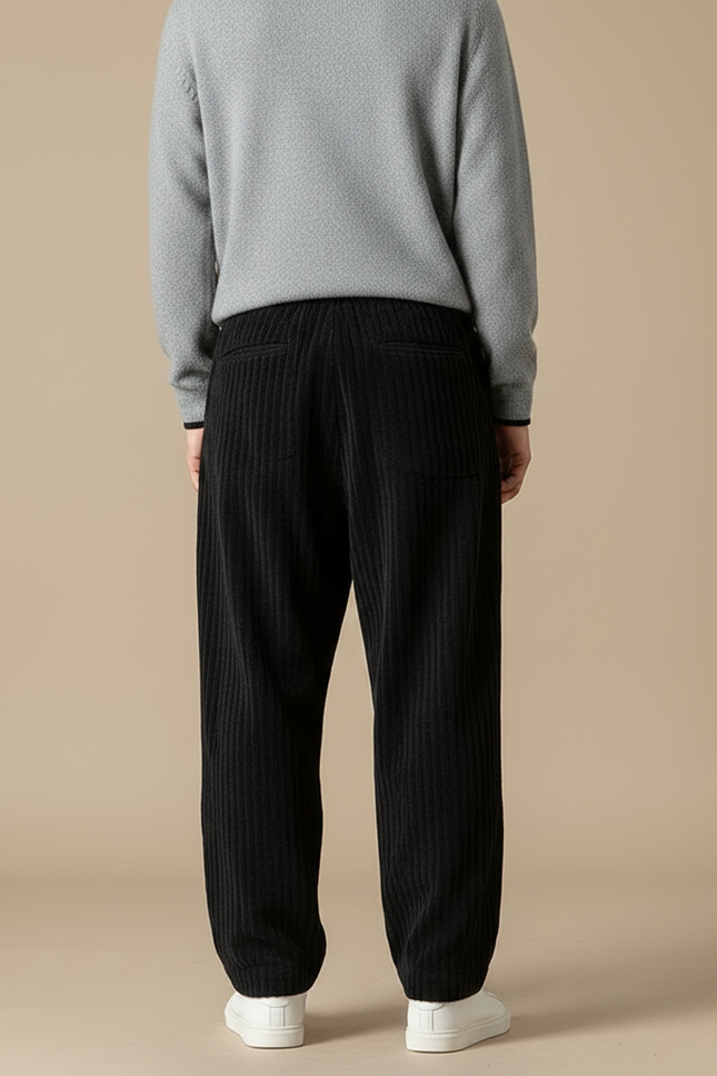 Pantalon Velours Homme Noir Baggy - vue 2