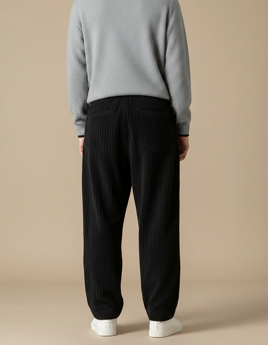 Pantalon Velours Homme Noir Baggy - vue 2
