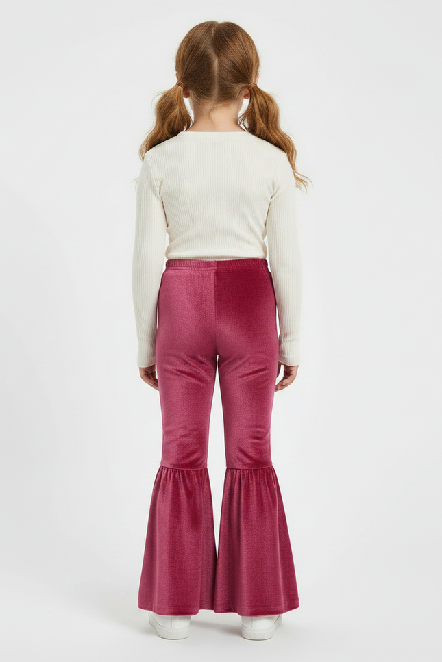 Pantalon Flare Velours - Rose - vue 2