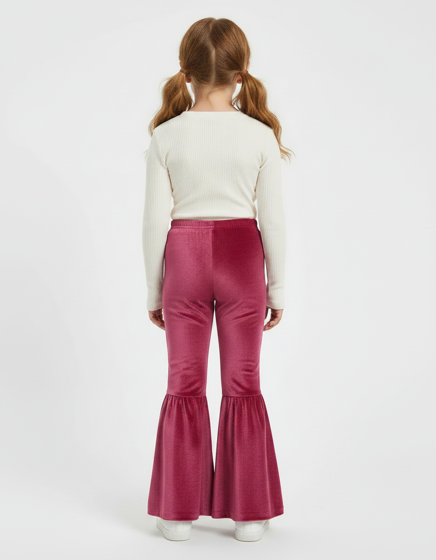 Pantalon Flare Velours - Rose - vue 2
