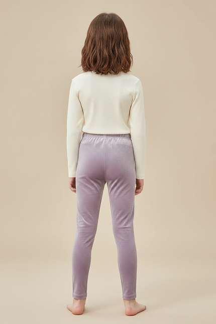 Pantalon Velours Lilas Doux Confortable Enfant - Violet - vue 2