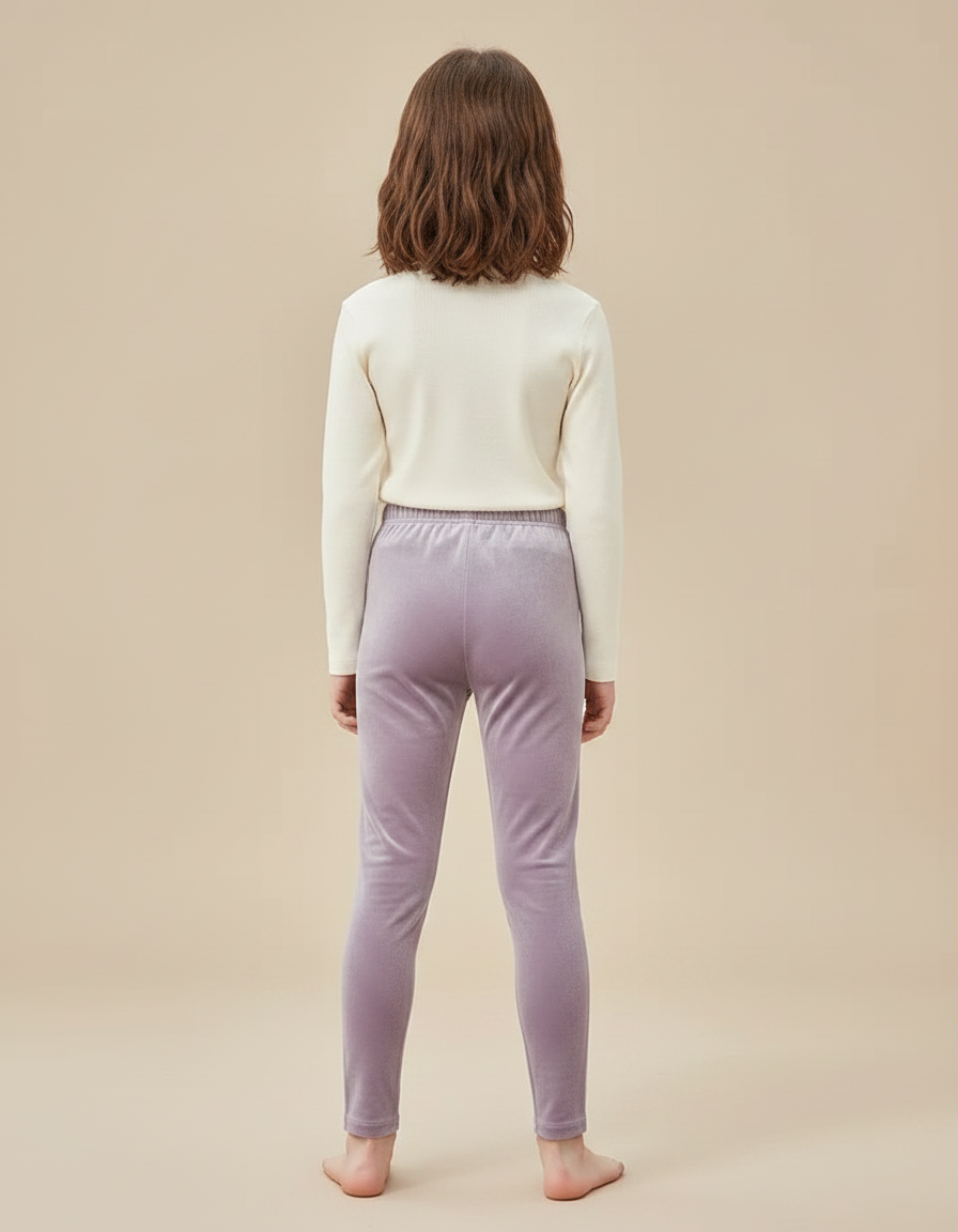 Pantalon Velours Lilas Doux Confortable Enfant - Violet - vue 2