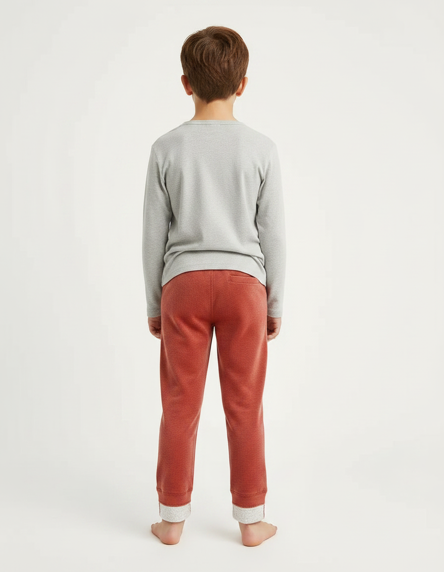 Pantalon Velours Enfant Rouge Doux Confortable Hiver - vue 2