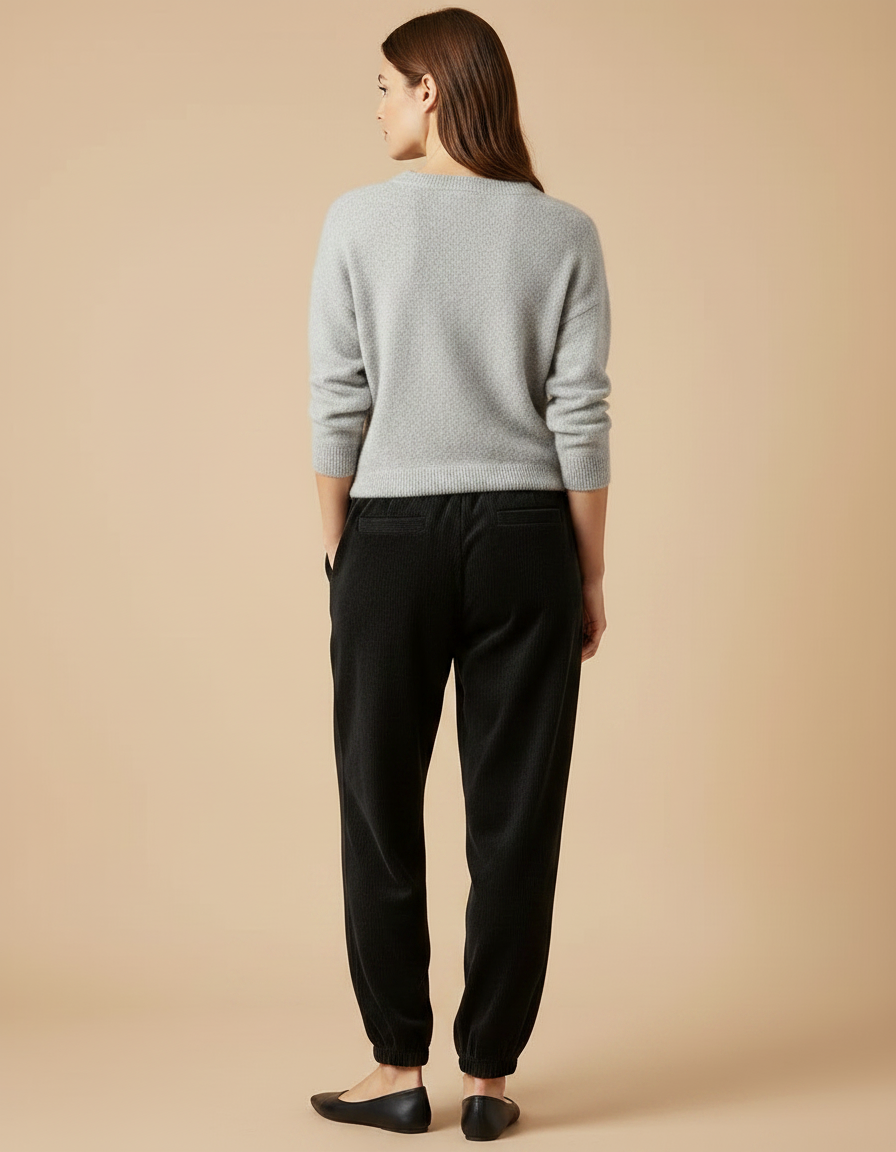 Pantalon Slouchy Velours - Noir - vue 2