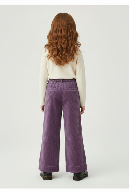 Pantalon Velour Violet - Cordé - vue 2