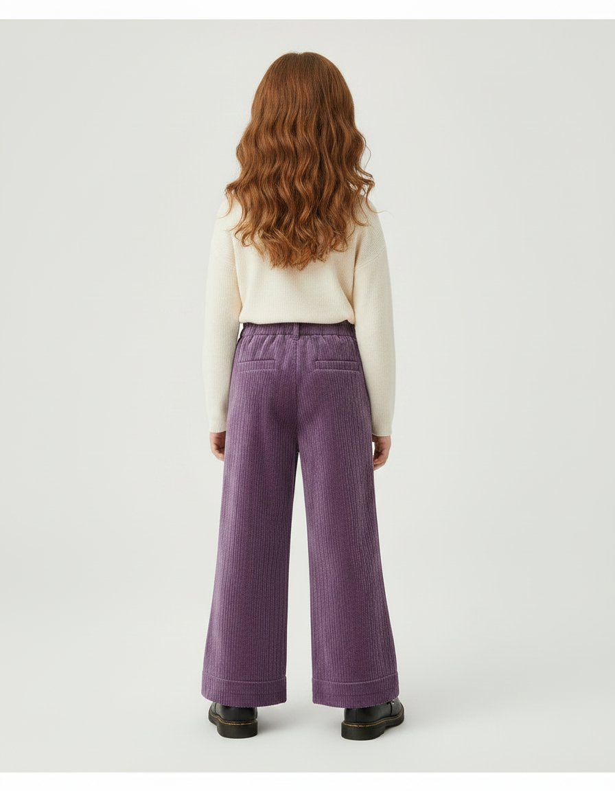 Pantalon Velour Violet - Cordé - vue 2