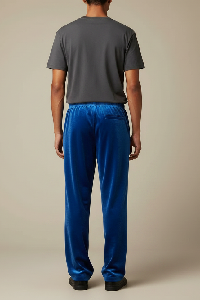 Pantalon Velours Bleu Royal Droit Ample Homme Décontracté - vue 2