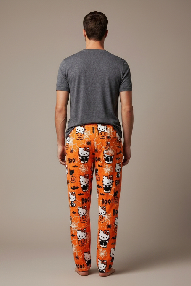 Pantalon Velours Orange Hello Kitty Halloween Décontracté - vue 2