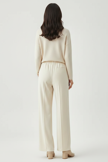 Pantalon Velours Beige Ample Épais Décontracté Femme - vue 2