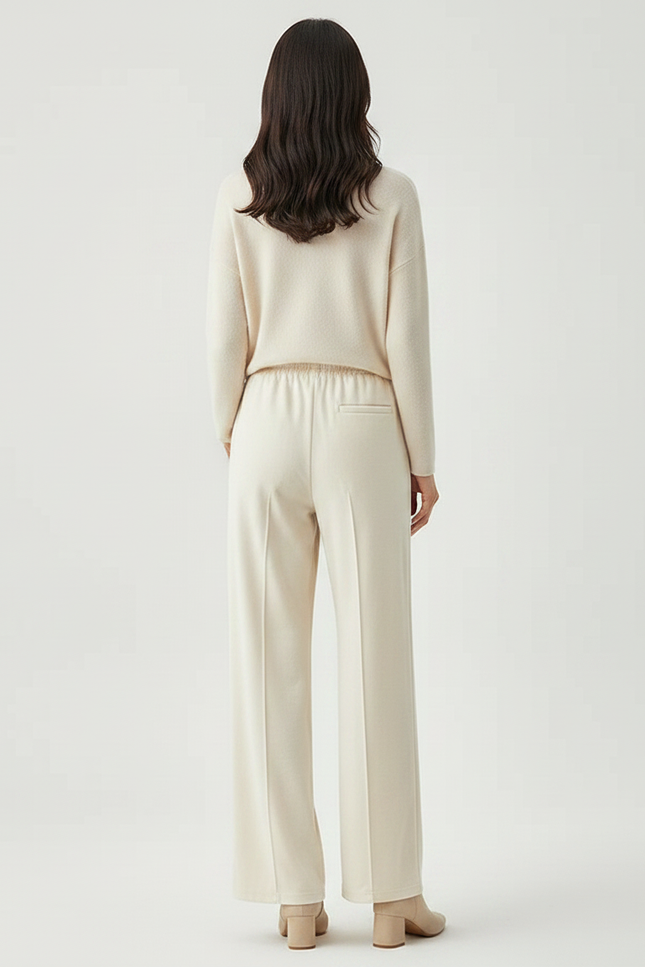 Pantalon Velours Beige Ample Épais Décontracté Femme - vue 2