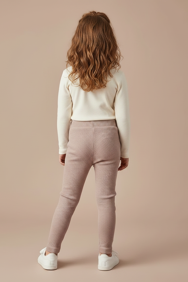 Pantalon Velours Côtelé Rose Confortable Enfant - Cordé - vue 2