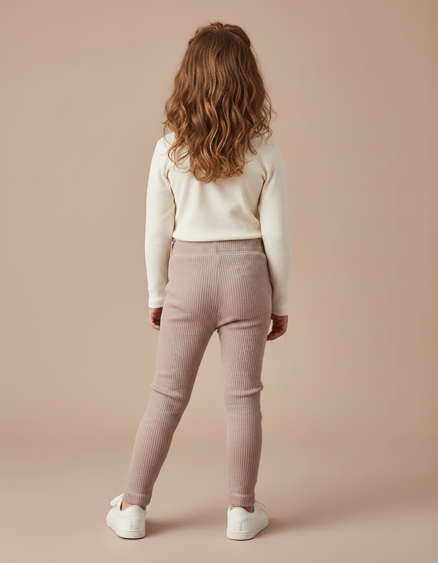 Pantalon Velours Côtelé Rose Confortable Enfant - Cordé - vue 2