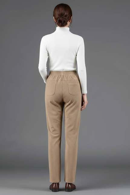 Pantalon Velours Beige Droit Décontracté Chaud Hiver Femme - vue 2