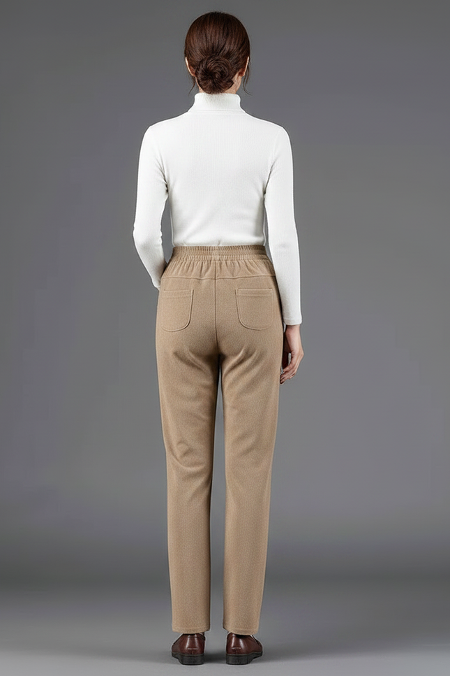 Pantalon Velours Beige Droit Décontracté Chaud Hiver Femme - vue 2