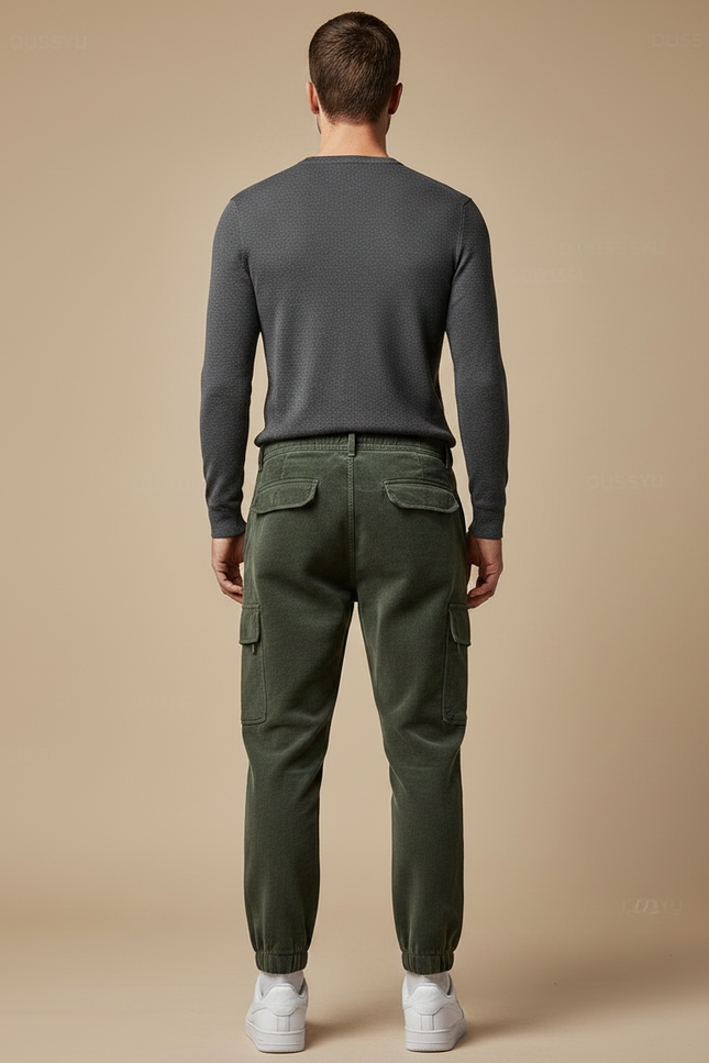 Pantalon Velours Cargo Vert Côtelé Décontracté Homme - Cordé - vue 2