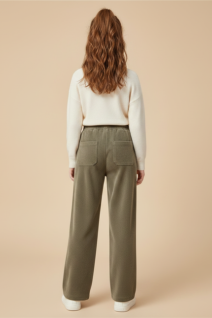 Pantalon Velours Kaki - Cordé - vue 2