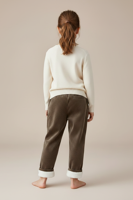 Pantalon Velours Marron Doublé Chaud Confortable Enfant - vue 2