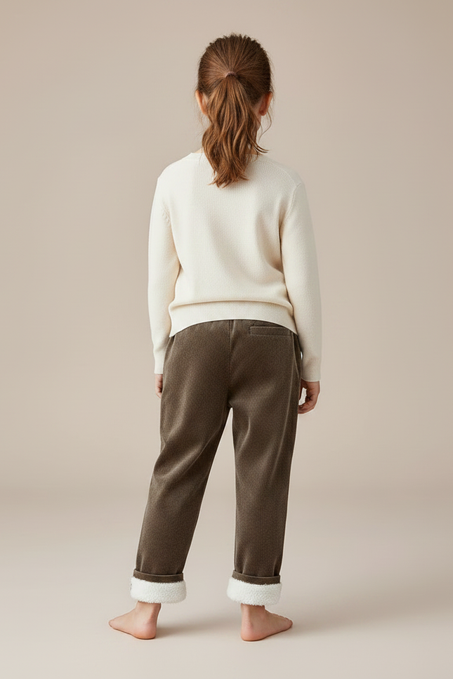 Pantalon Velours Marron Doublé Chaud Confortable Enfant - vue 2