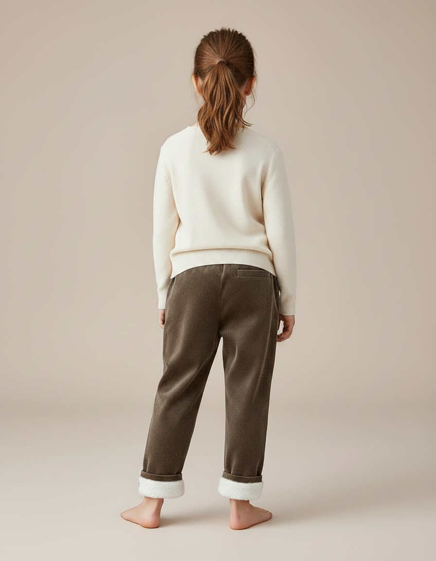 Pantalon Velours Marron Doublé Chaud Confortable Enfant - vue 2