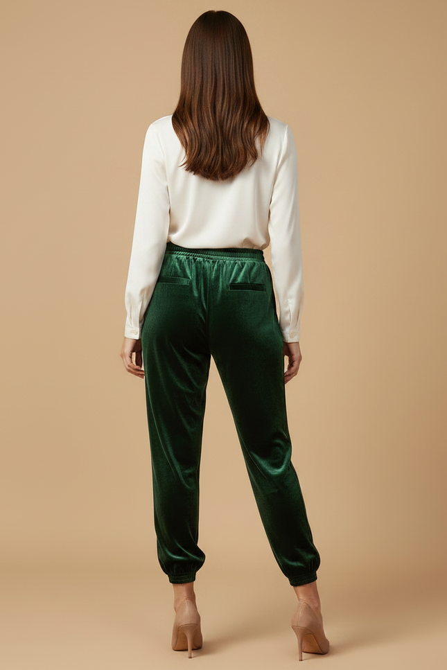 Pantalon Velours Femme Vert Bouteille - vue 2
