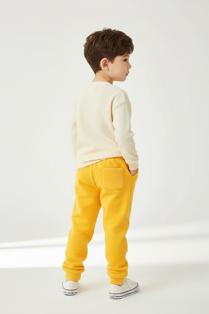 Pantalon Velours Jaune Brodé Ourson Enfant Doux - vue 2